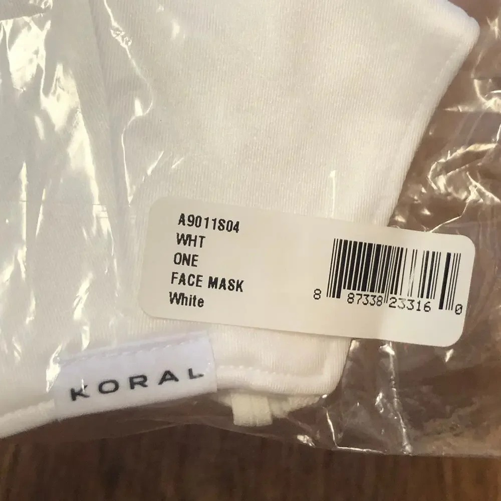 Koral Two Pack White Facial Masks with Elastic Ear Loop